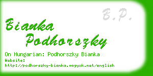 bianka podhorszky business card